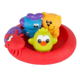 PlayGro צעצוע אמבטיה סירה עם 3 חיות