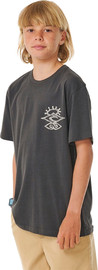 RIP CURL SHRED ROCK TEMPLE TEE - BOY washed black חולצת טי קצר לילדים