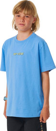 RIP CURL SHRED ROCK GNARALOO TEE - BOY gnaraloo blue חולצת טי קצר לילדים