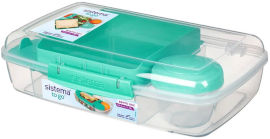 SISTEMA קופסת אוכל שקופה טורקיז 1.76 ל' BENTO BOX TO GO