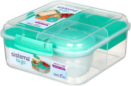 SISTEMA קופסת אוכל שקופה טורקיז 1.25 ל' BENTO CUBE TO GO