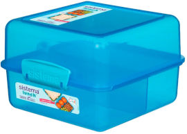 SISTEMA קופסת אוכל סיסטמה עם חלוקה פנימית, 1.4 ליטר - לאנצ'