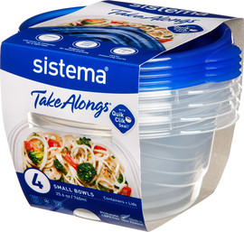 SISTEMA מארז 4 קופסאות אחסון 760 מ"ל טייק אלונג - Sistema