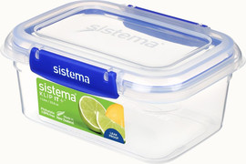SISTEMA מיכל  אחסון הרמטי מלבני 1 ליטר מסדרת Sistema - KLIP IT Plus