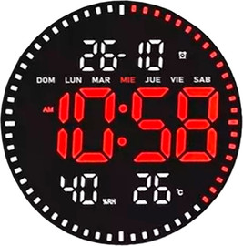 NAVI שעון קיר דיגיטלי עגול חשמלי JH2560