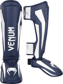VENUM מגני רגליים Venum Elite Standup Shin guards - White/Navy Blue - l