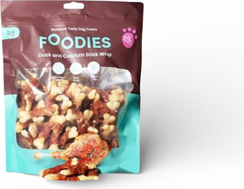 foodies חטיף פודיס לכלב גלילת ברווז עם עצם סידן ו 1 ק"ג