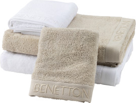 BENETTON מארז מגבות רחצה לבן / בז'