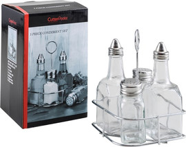 Cutterpeeler סט שמן חומץ פלפל ומלח מרובע CutterPeeler