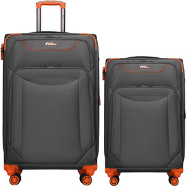 Camel Mountain Camel Mountain® Titan 20" & 24" – סט זוגי לנסיעות קצרות וארוכות - אפור גחלים וכתום להבה