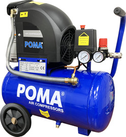 POMA קומפרסור / מדחס אוויר 24 ליטר מצויד במפסק הגנה מפני עומס יתר למדחס מבית POMA