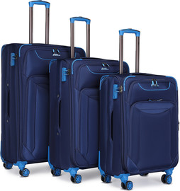 Camel Mountain Camel Mountain® Titan סט 3 – ערכת המזוודות האידיאלית לחופשות ונסיעות - כחול ים עמוק