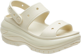 Crocs Crocs Classic Mega Crush Sandal - סנדל פלטפורמה קרוקס לנשים בצבע עצם