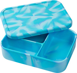 MunchBox קופסת אוכל מחולקת מסיליקון - חלוקה מובנית - Munch Flexi 3 Bluebell