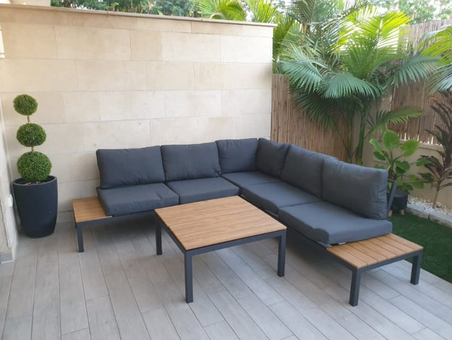 סט גינה פינתית שומרת- צבע אפור