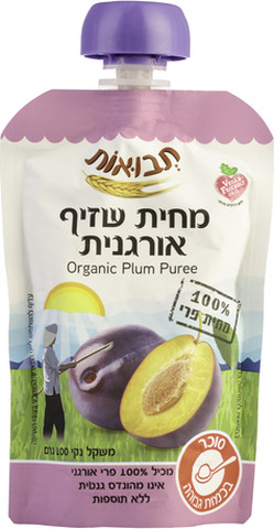 תבואות מחית שזיף אורגני 100 גרם