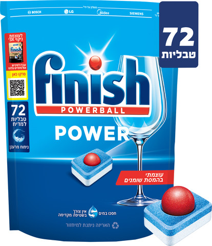 פיניש פאוור טבליות 72 יחידות ניחוח מרענן