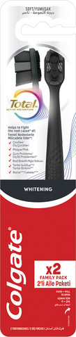 קולגייט טוטאל פחם זוג מברשות שיניים